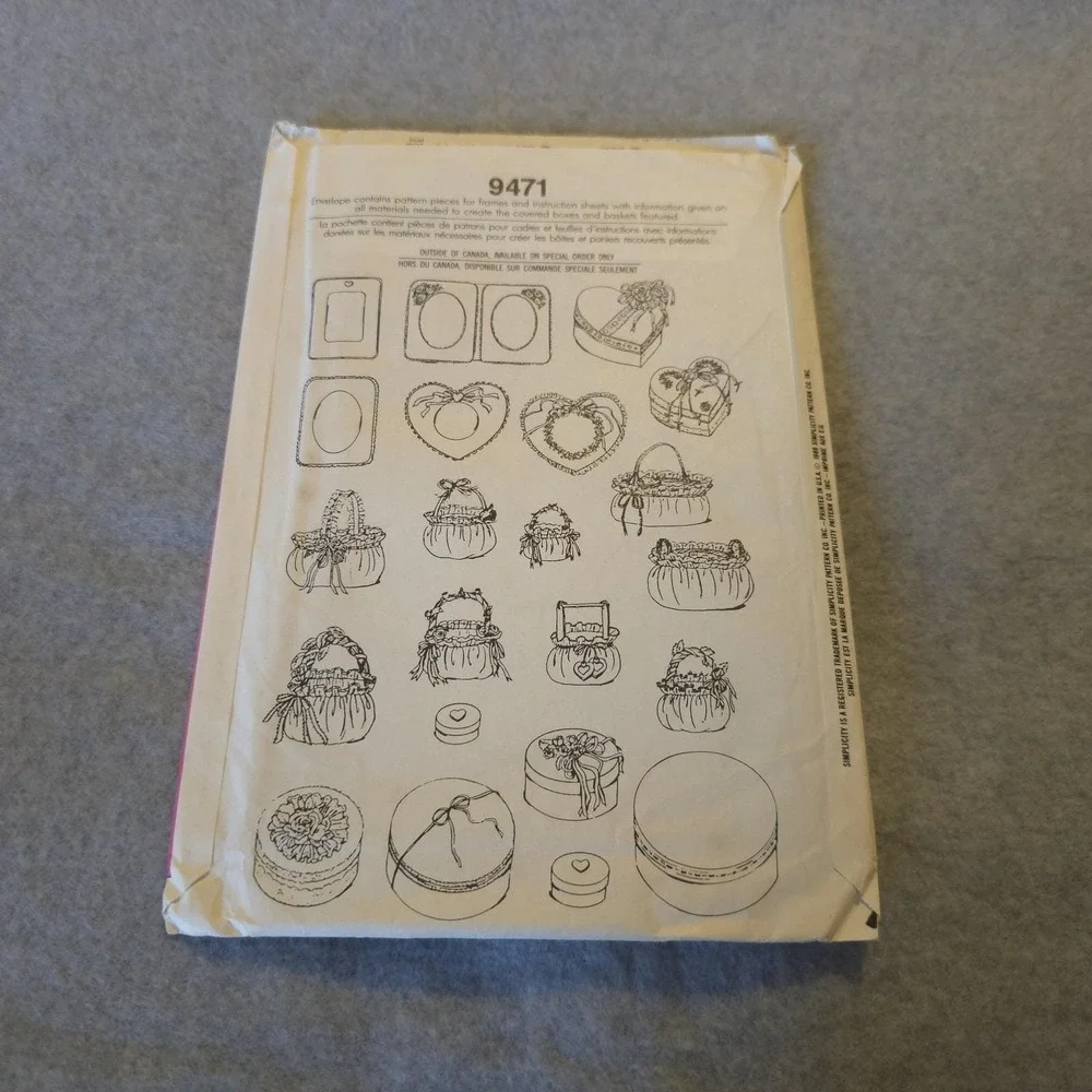 Vintage Simplicity 9471 Sewing Pattern Baskets Boxes Decor UNCUT Crafts